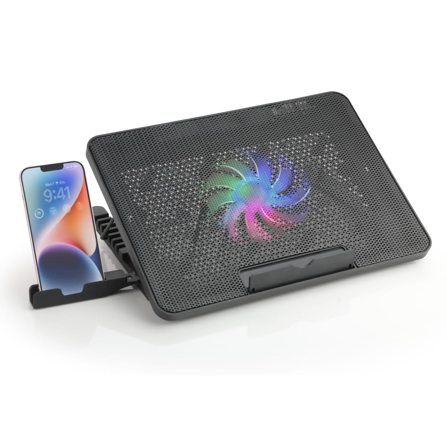 Laptop Cooler Cooling Pad with 2 Quiet Led Fans, Dual USB Ports, Portable Ultra Slim USB Powered 7 Heights Adjustable Laptop Stand for Gaming Laptop - Springkart 