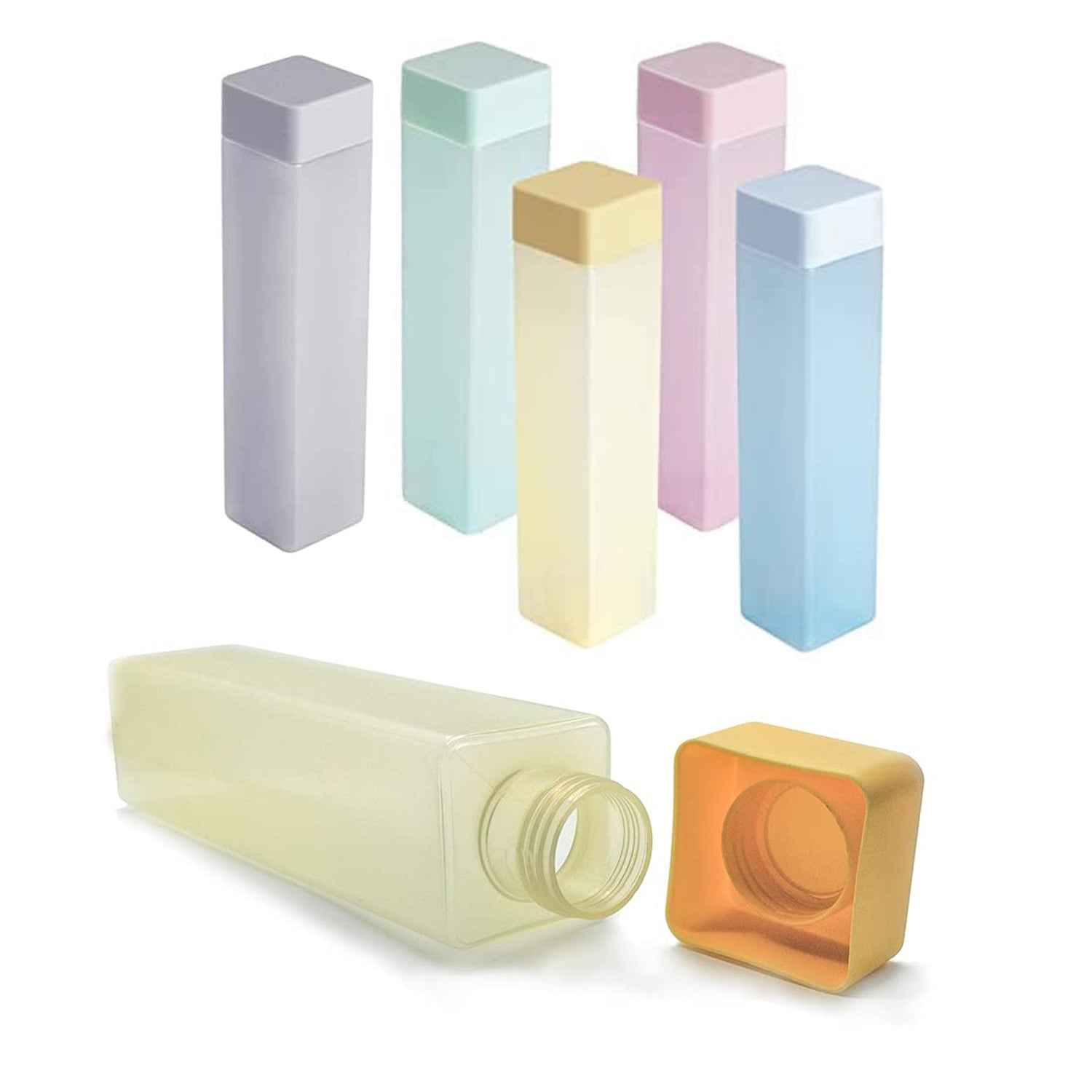Large Capacity Plastic Water Bottle | Set of 6 | Square Water Bottle (940ml each) - Springkart 