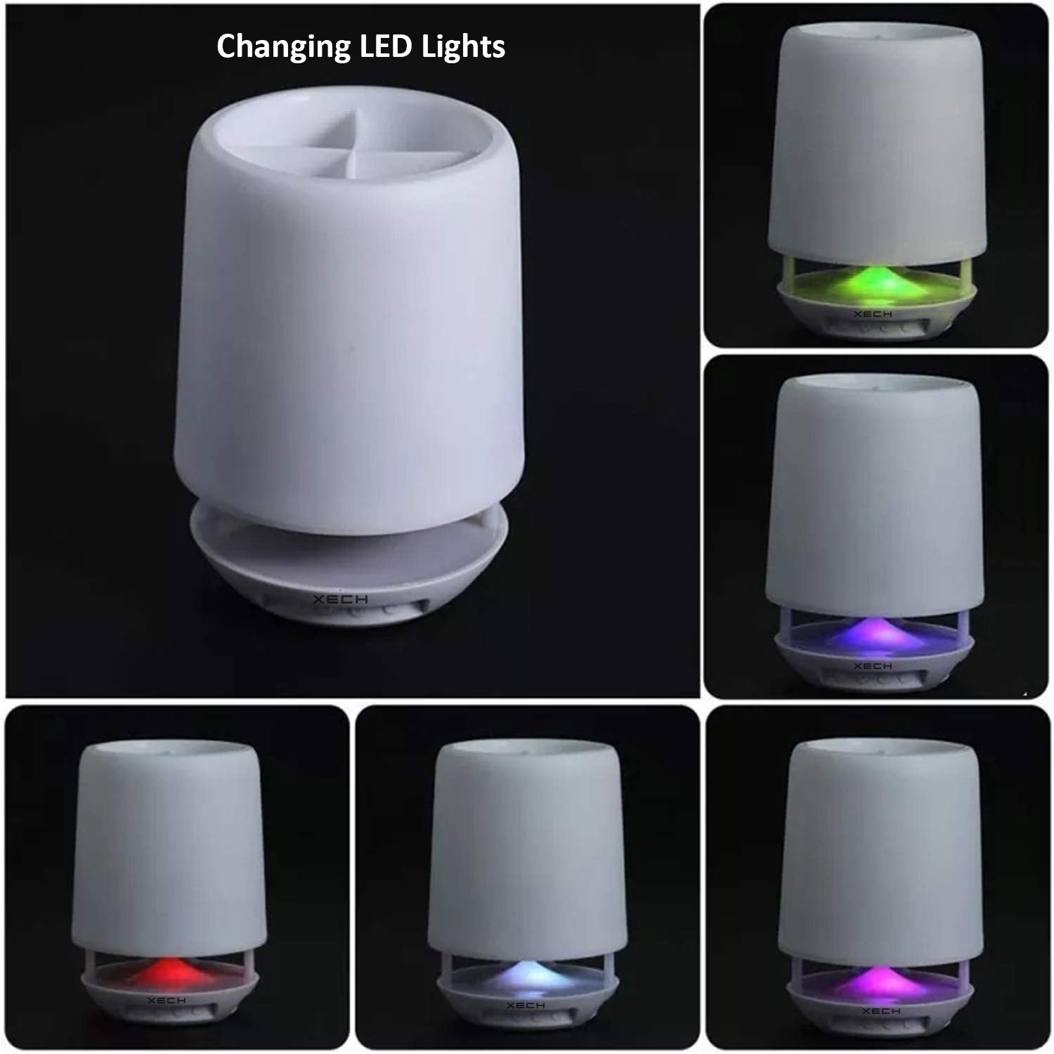 Multifunctional 4 Compartment Pen Holder with Bluetooth Speaker 5 W Bluetooth Speaker Laptop / Desk Speaker / Table Lamp / Night Lamp Smart Color Changing Pen Stand Wireless Bluetooth Speaker - Springkart 