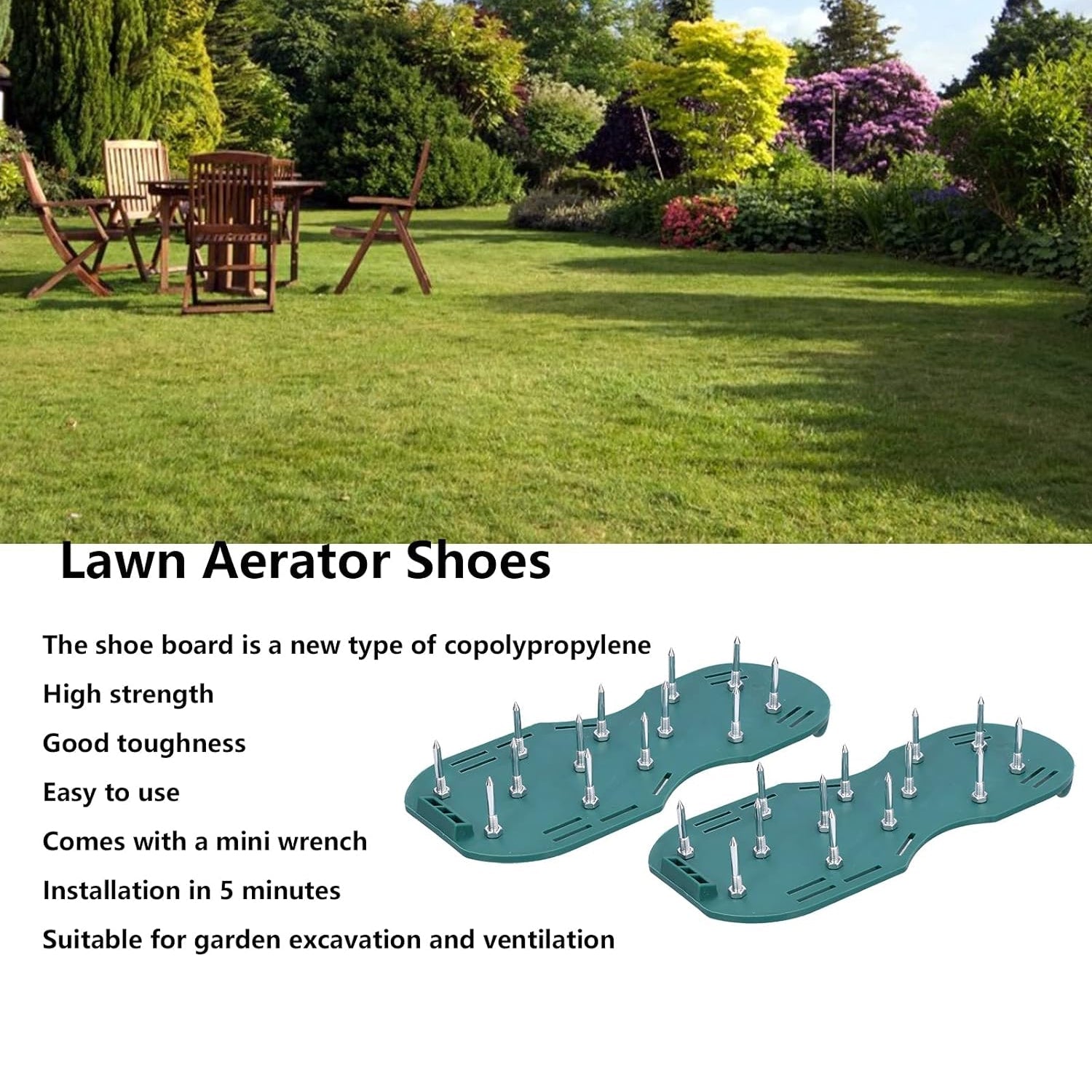 Lawn Aerator Sandals, Garden Grass Aerator Spiked Sandals Green Studded Shoes for Yard Patio Garden Excavation - Springkart 