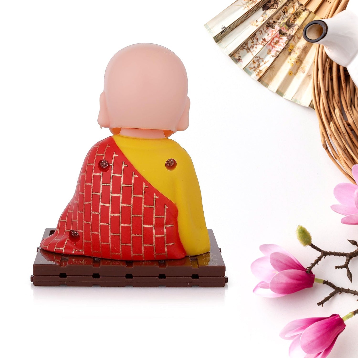 Solar Powered Sitting Buddha Statue, Moving Head and Hand (1 Pc / Medium) - Springkart 