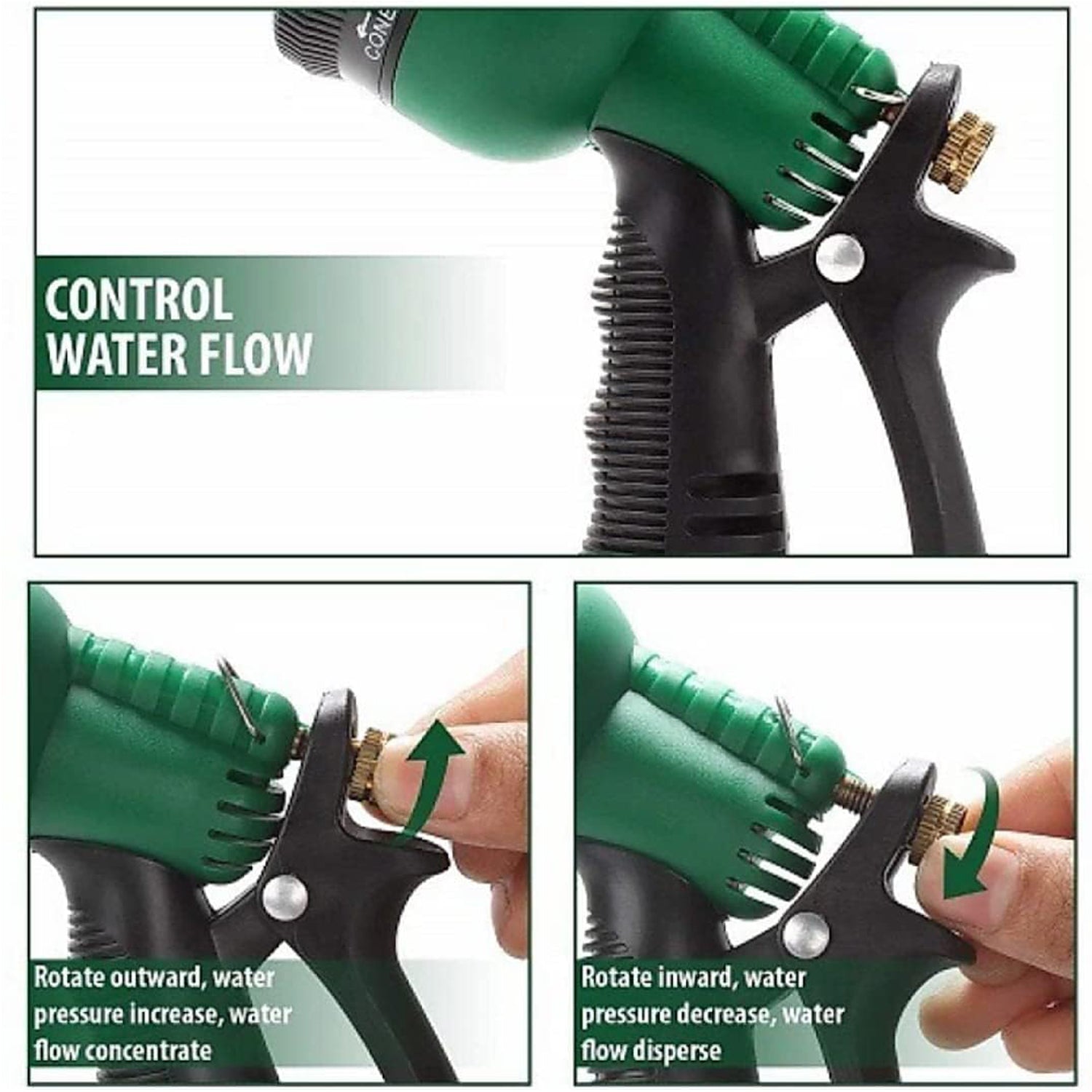 Adjustable 8 Pattern Water Spray Gun Trigger High Pressure For vehicle & cleaning Garden Lawn, Grass rinse, flat, soak & washing for Car Bike Plants Pressure Washer water Nozzle - Springkart 