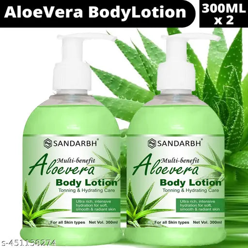 Aloevera(Organic) Body Lotion | Whitening Body Lotion 300ml pack of 2