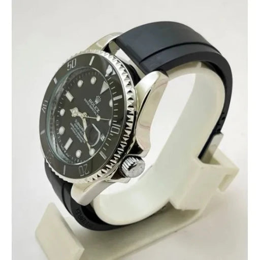 Rolex Submariner Black Rubber Strap Swiss Automatic First Copy Replica Watch