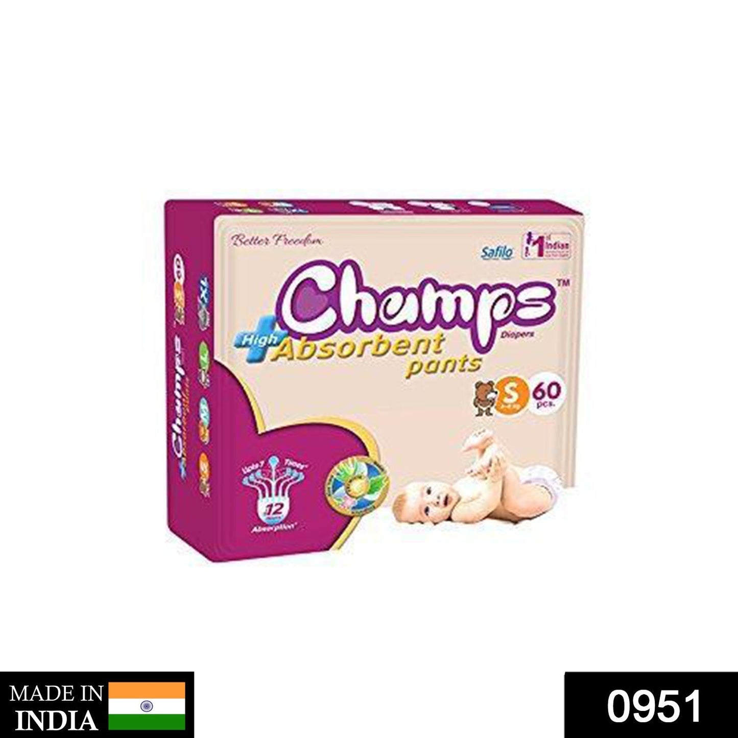 Premium Champs High Absorbent Pant Style Diaper Small, Medium and Large Size Diaper - Springkart 