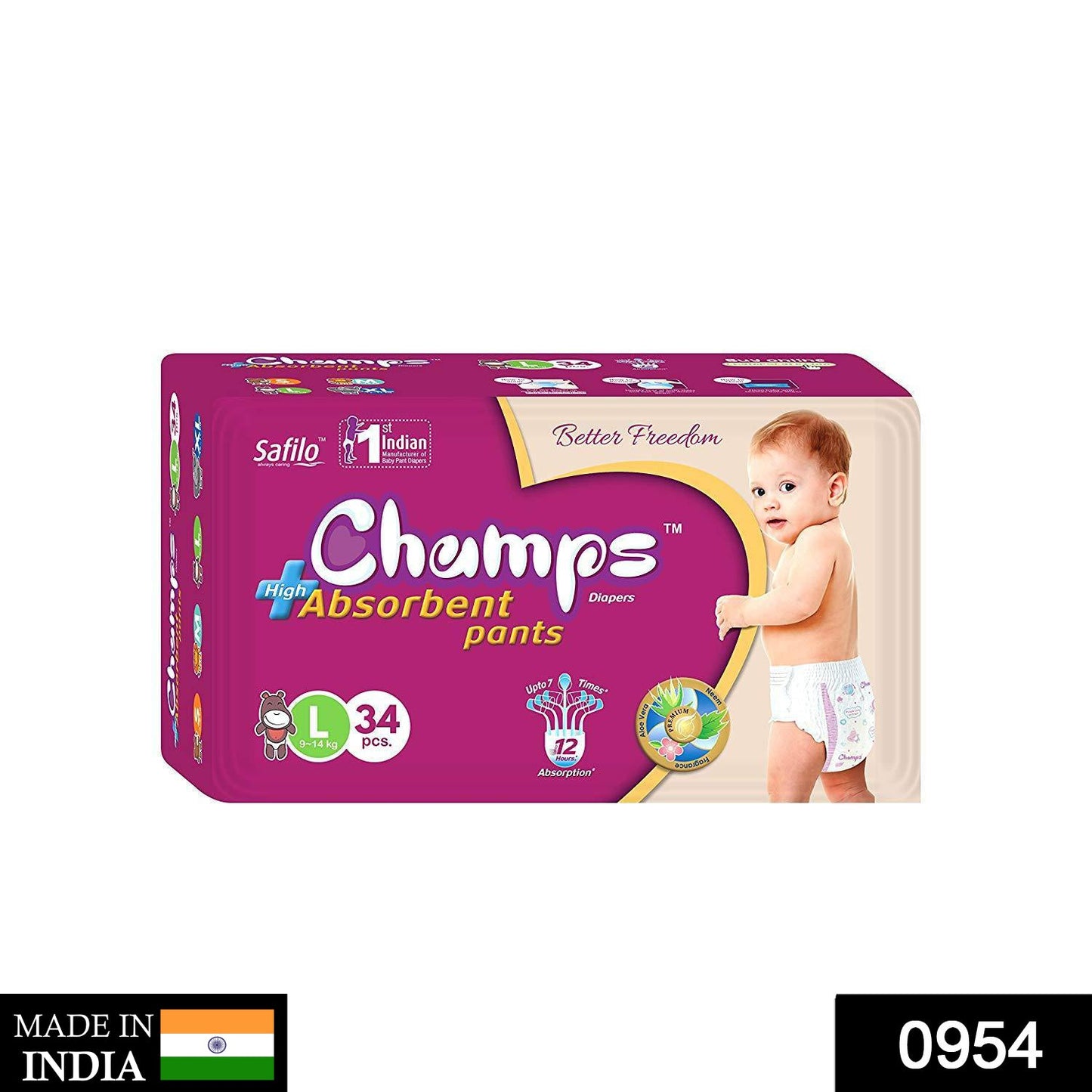 Premium Champs High Absorbent Pant Style Diaper Small, Medium and Large Size Diaper - Springkart 