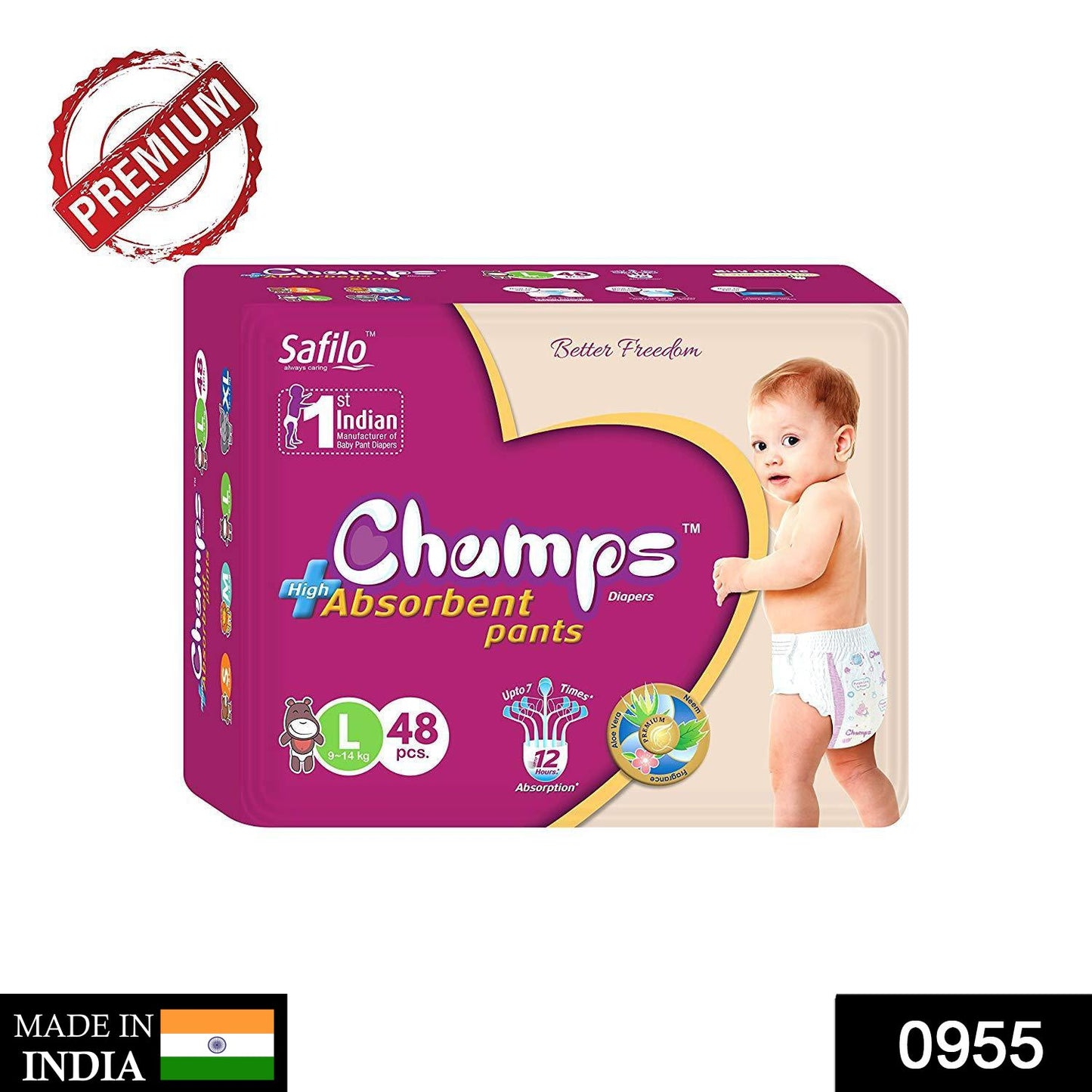 Premium Champs High Absorbent Pant Style Diaper Small, Medium and Large Size Diaper - Springkart 