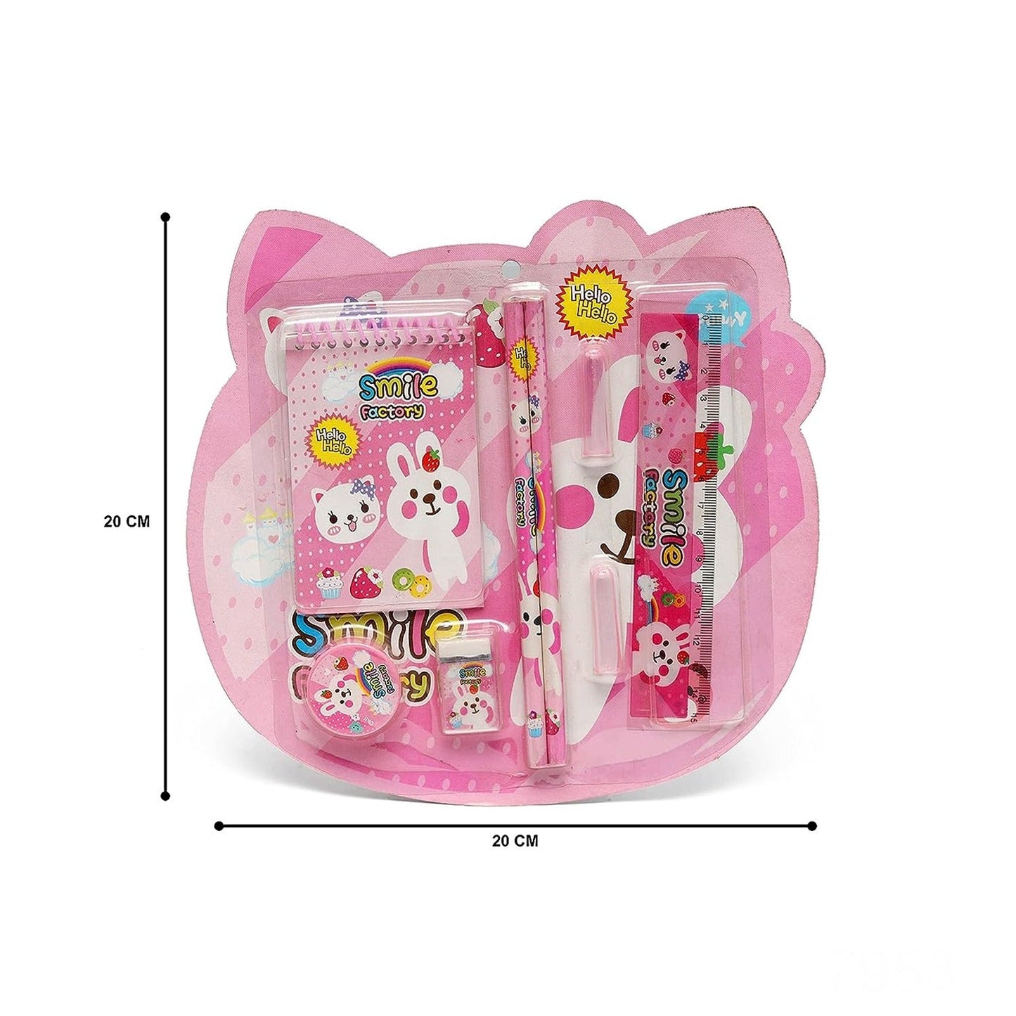 8 in1 Mix Stationery Gift Set for Kids, Stationary Set Including Pencil Ruler Rubber Pencil Sharpener, Pencil Cover, School, Office Product Gift - Springkart 