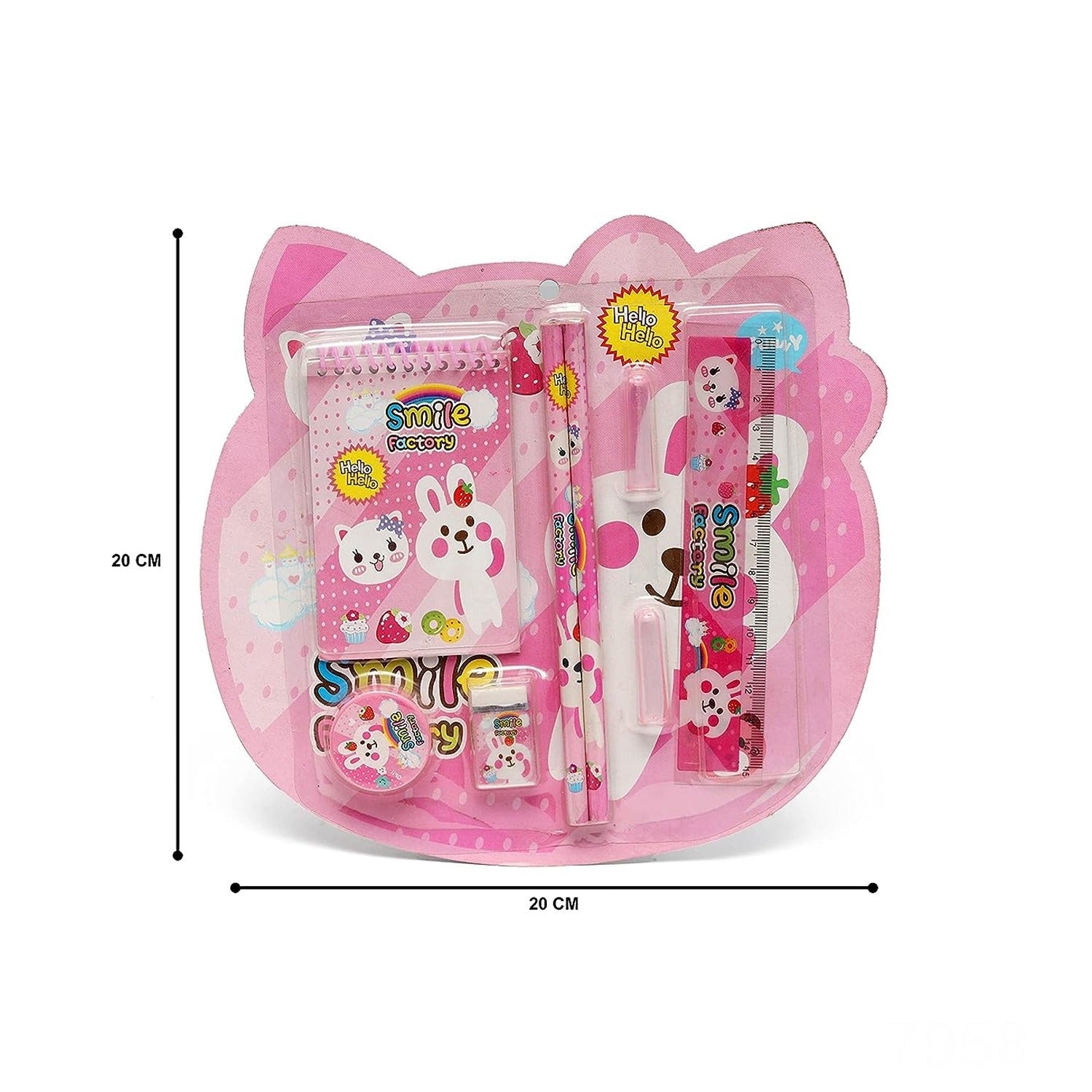 8 in1 Mix Stationery Gift Set for Kids, Stationary Set Including Pencil Ruler Rubber Pencil Sharpener, Pencil Cover, School, Office Product Gift - Springkart 