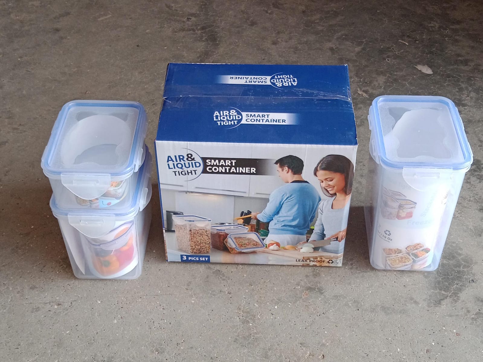 Classics Rectangular Plastic Airtight Food Storage Containers with Leak Proof Locking Lid Storage container set of 3 Pc( Approx Capacity 500ml,1000ml,1500ml, Transparent) - Springkart 