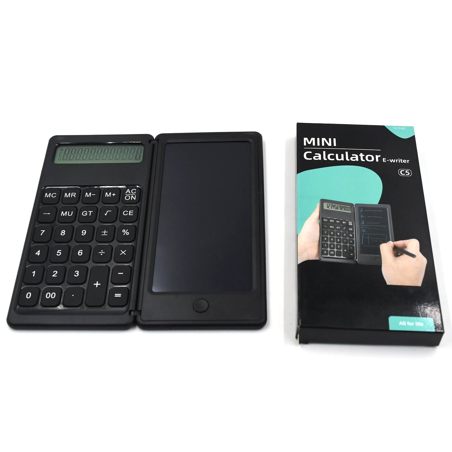 Foldable Calculator With 6 Inch LCD Tablet Digital Drawing Pad Stylus Pen Erase Button Lock Function Smart Calculator -01 - Springkart 