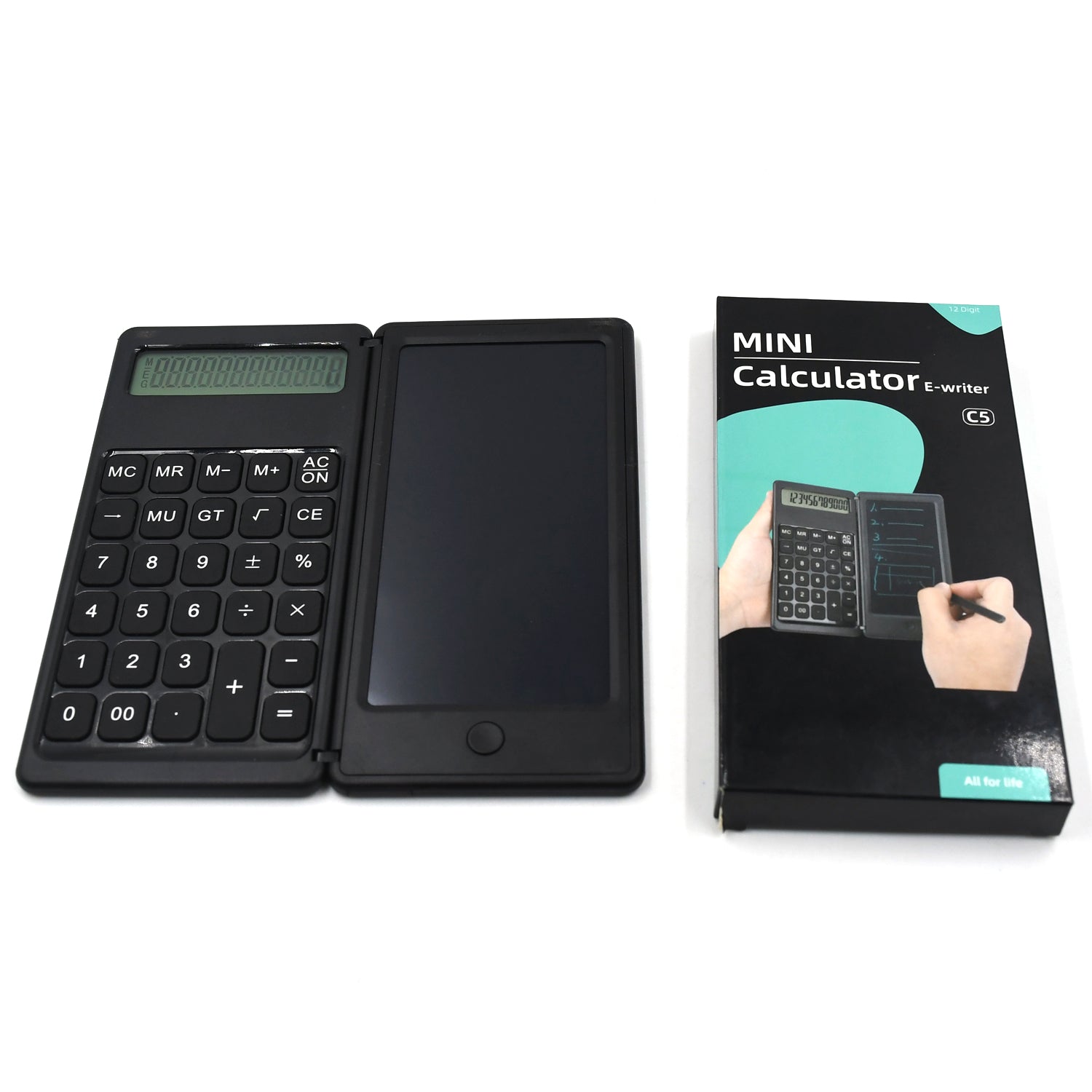 Foldable Calculator With 6 Inch LCD Tablet Digital Drawing Pad Stylus Pen Erase Button Lock Function Smart Calculator -01 - Springkart 