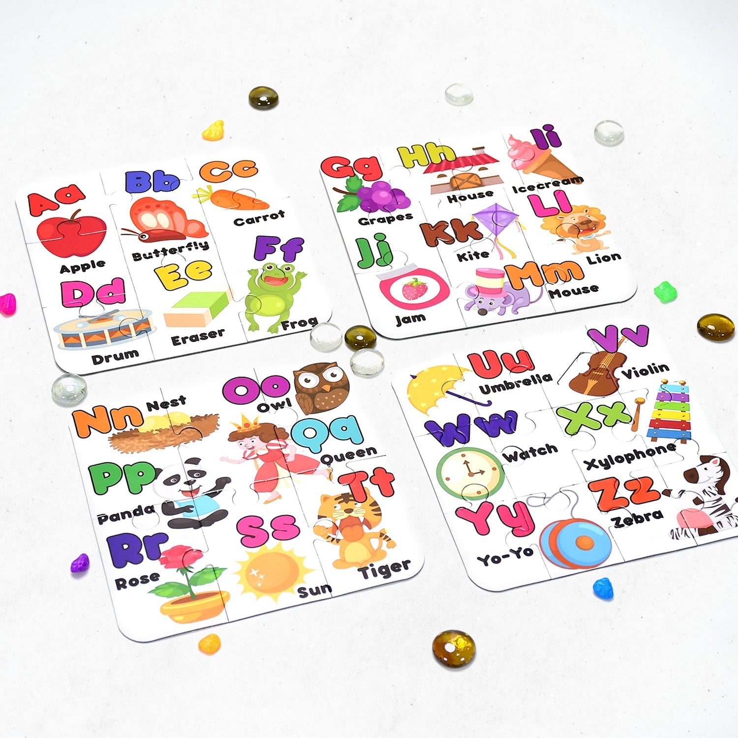 Learning Abcd JigaSaw Toy Puzzle For Children (4 Puzzles Pack) - Springkart 