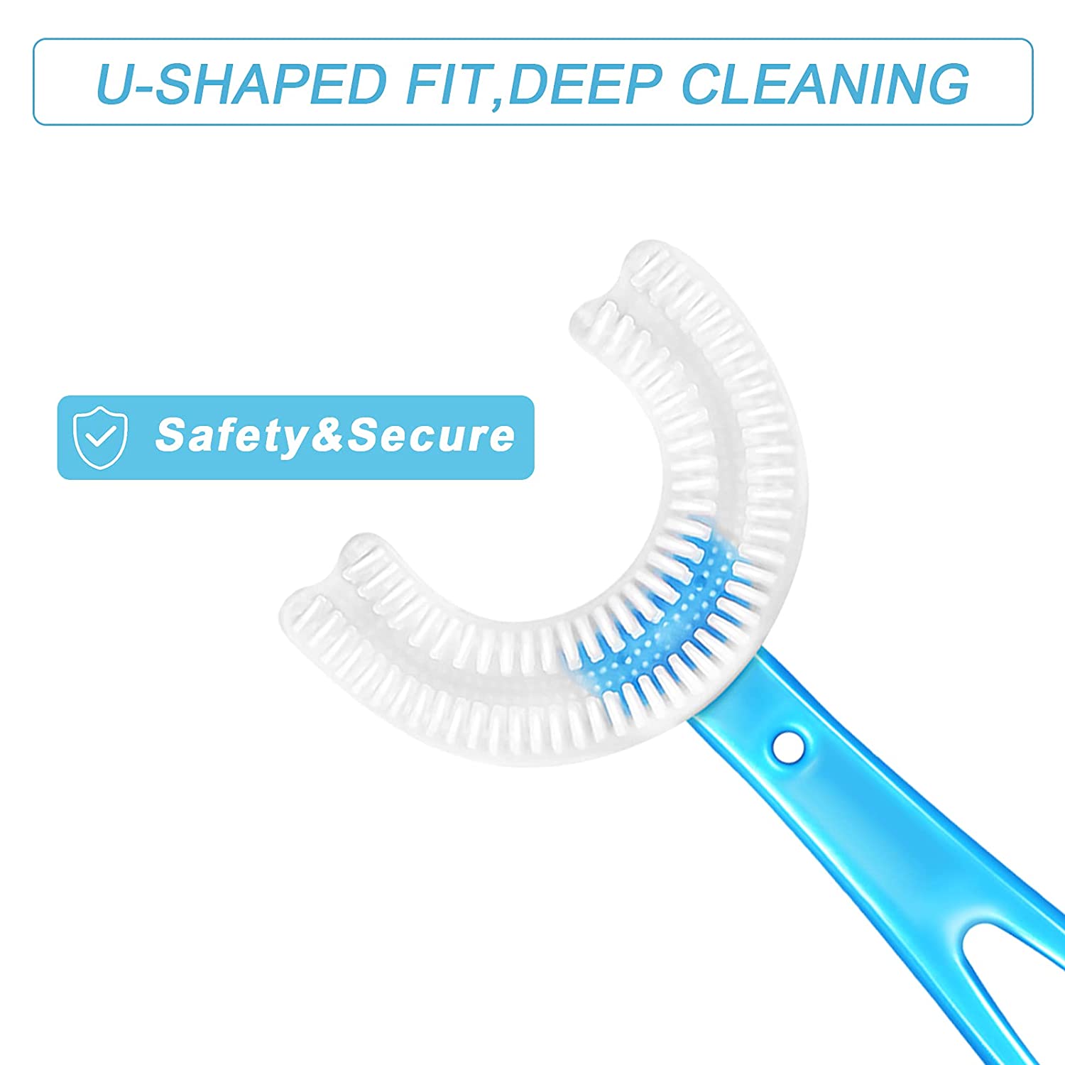 Kids U Shaped Large Tooth Brush used in all kinds of household bathroom places for washing teeth of kids, toddlers and children’s easily and comfortably. - Springkart 