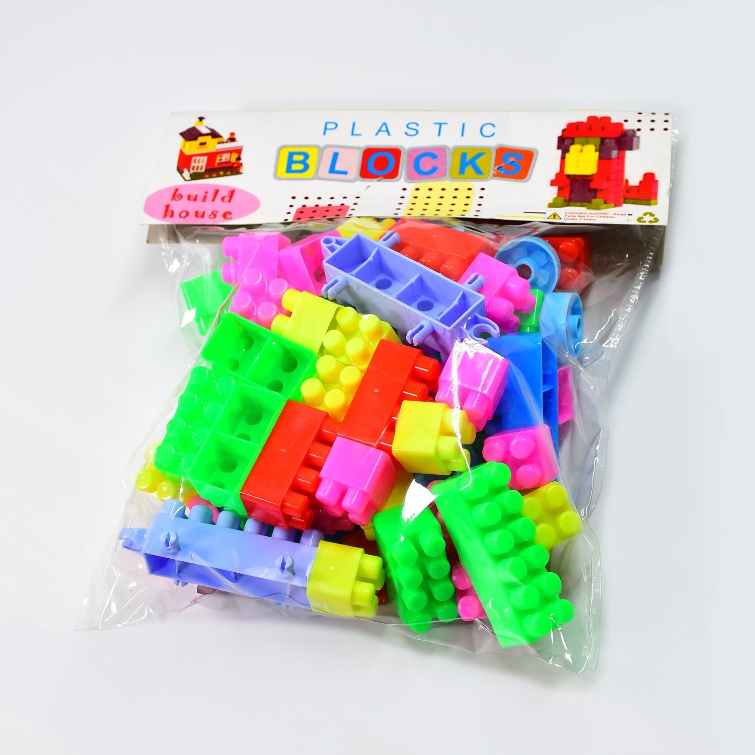 Blocks Set for Kids, Play Fun and Learning Blocks for Kids Games for Children Block Game Puzzles Set Boys, Children (Multicolor, 60 Bricks Blocks) - Springkart 