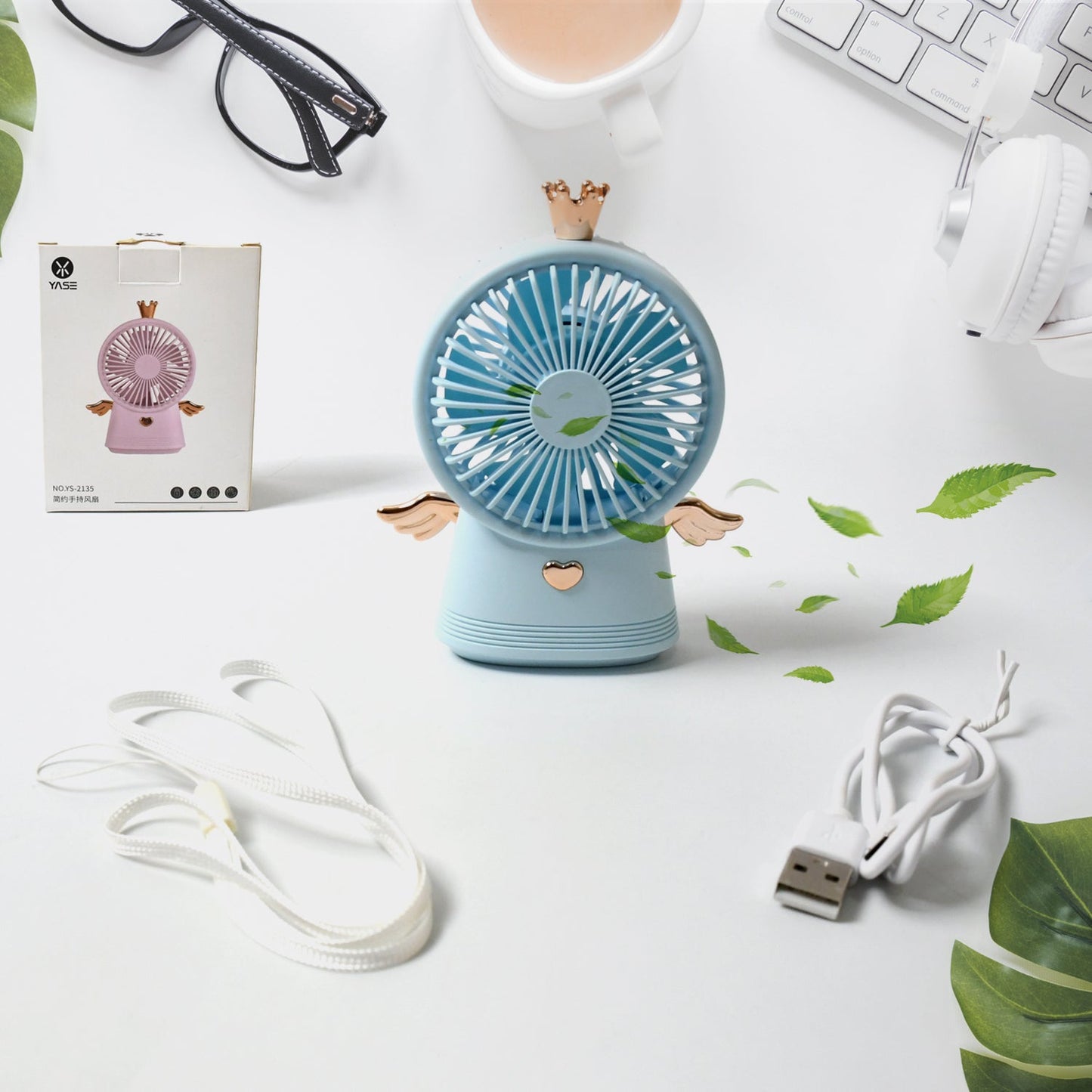 Cute Electric Mini Handheld Fan, Portable USB Rechargeable Mini Fan for Home, Office, Travel and Outdoor Use (1 Pc) - Springkart 