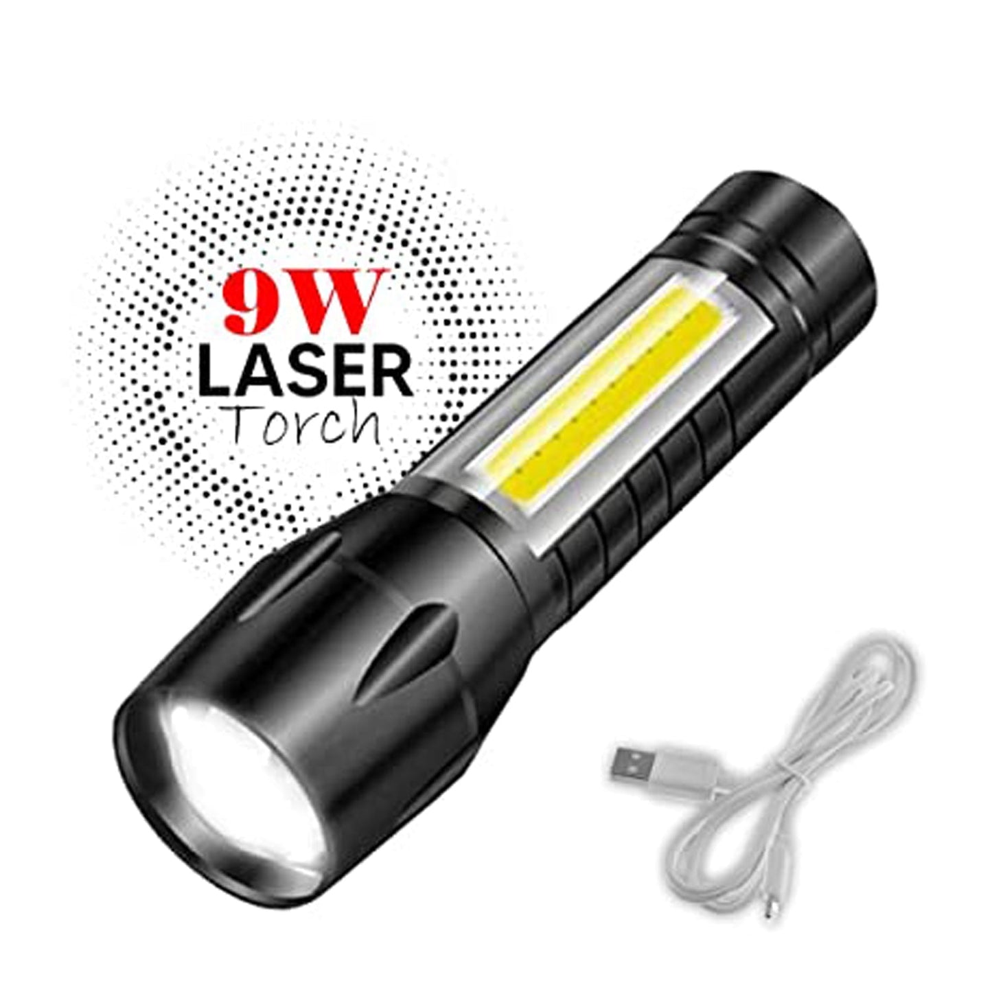 Mini Search Rechargeable LED Long Range Flashlight Emergency Light Torch - Springkart 