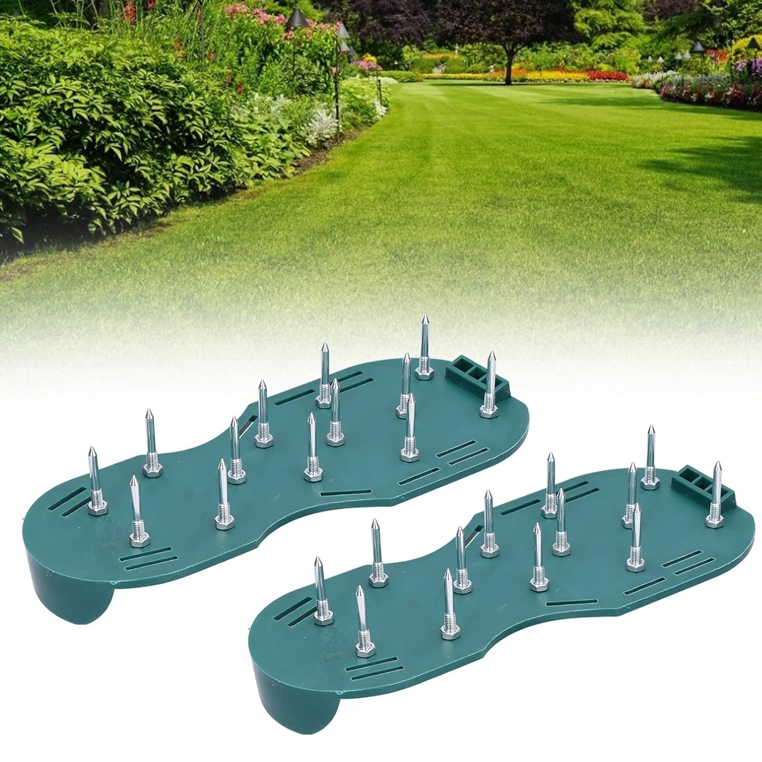 Lawn Aerator Sandals, Garden Grass Aerator Spiked Sandals Green Studded Shoes for Yard Patio Garden Excavation - Springkart 