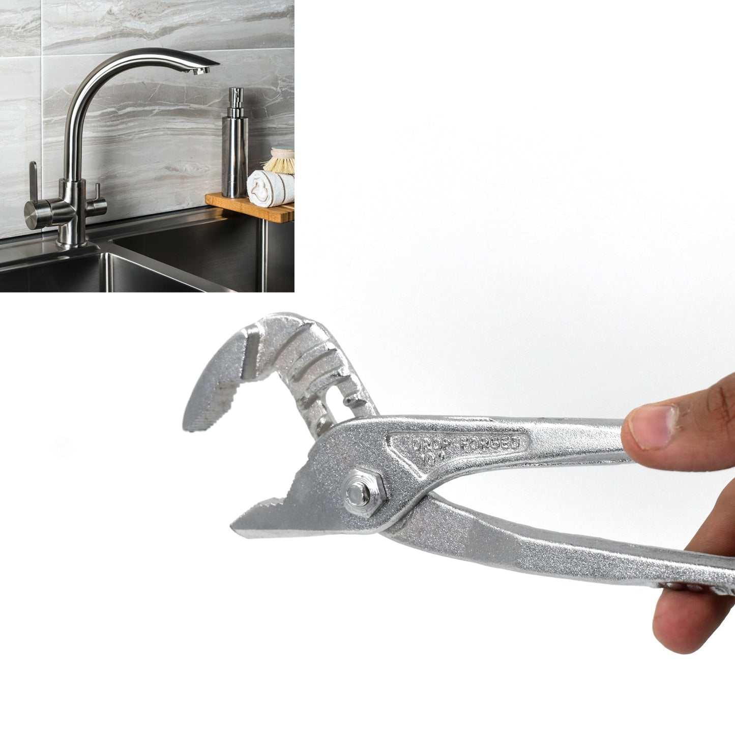 Hand Tool - Water Pump Adjustable Plier Wrench Slip Joint Type, Chrome Plated - Springkart 