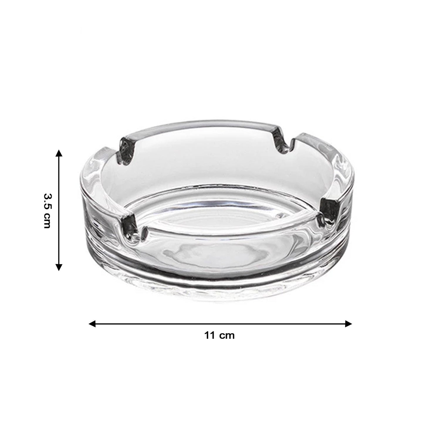 Glass Classic Crystal Quality Cigar Cigarette Ashtray Round Tabletop for Home Office Indoor Outdoor Home Decor - Springkart 