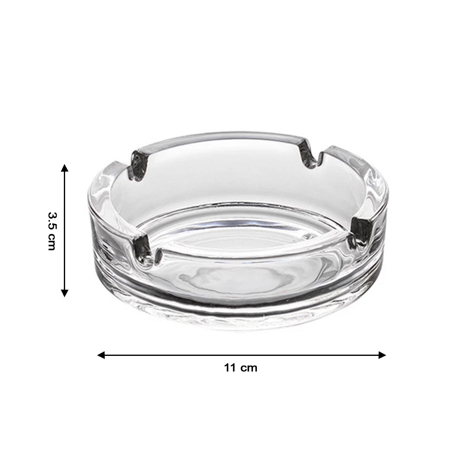 Glass Classic Crystal Quality Cigar Cigarette Ashtray Round Tabletop for Home Office Indoor Outdoor Home Decor - Springkart 