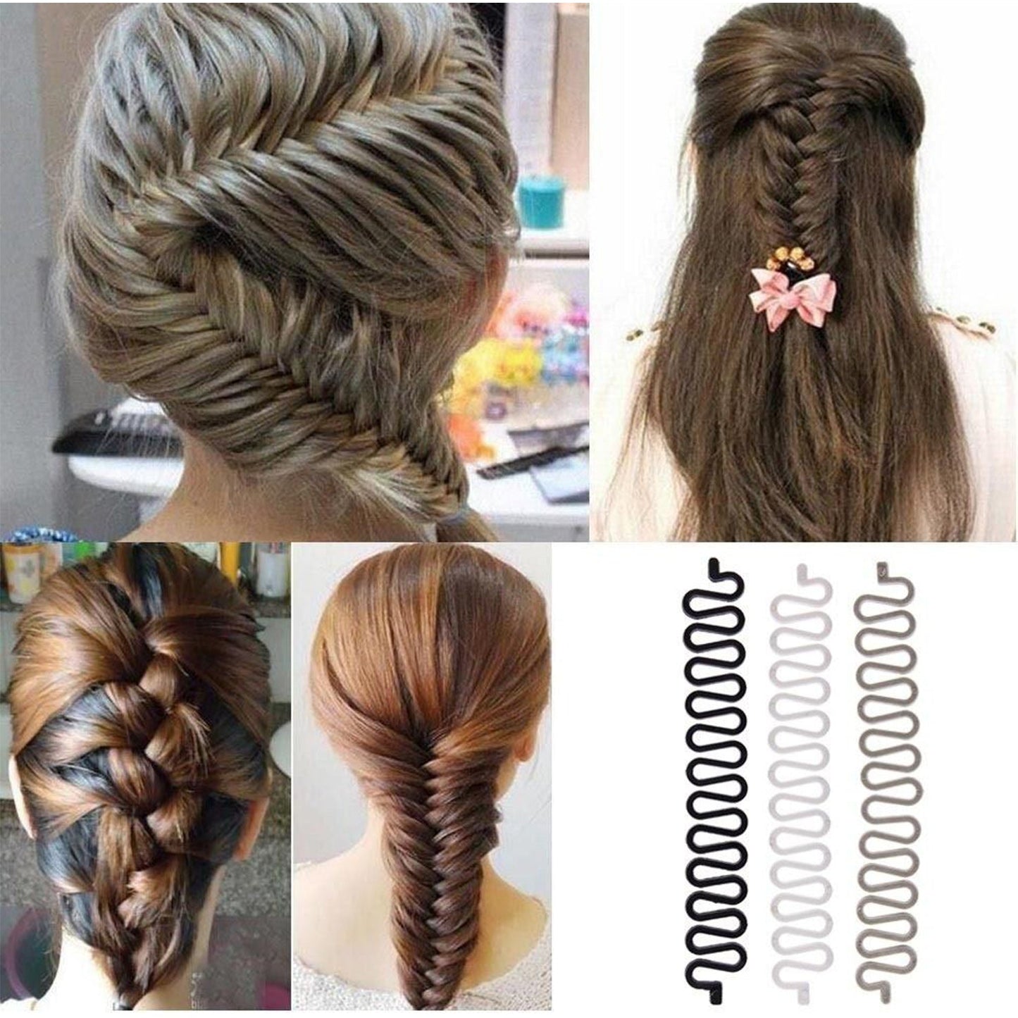 Fishbone Bun Maker widely used by women’s for making their hair looks like a fish tail and all and it used in many kinds of places like household, parlours etc. - Springkart 