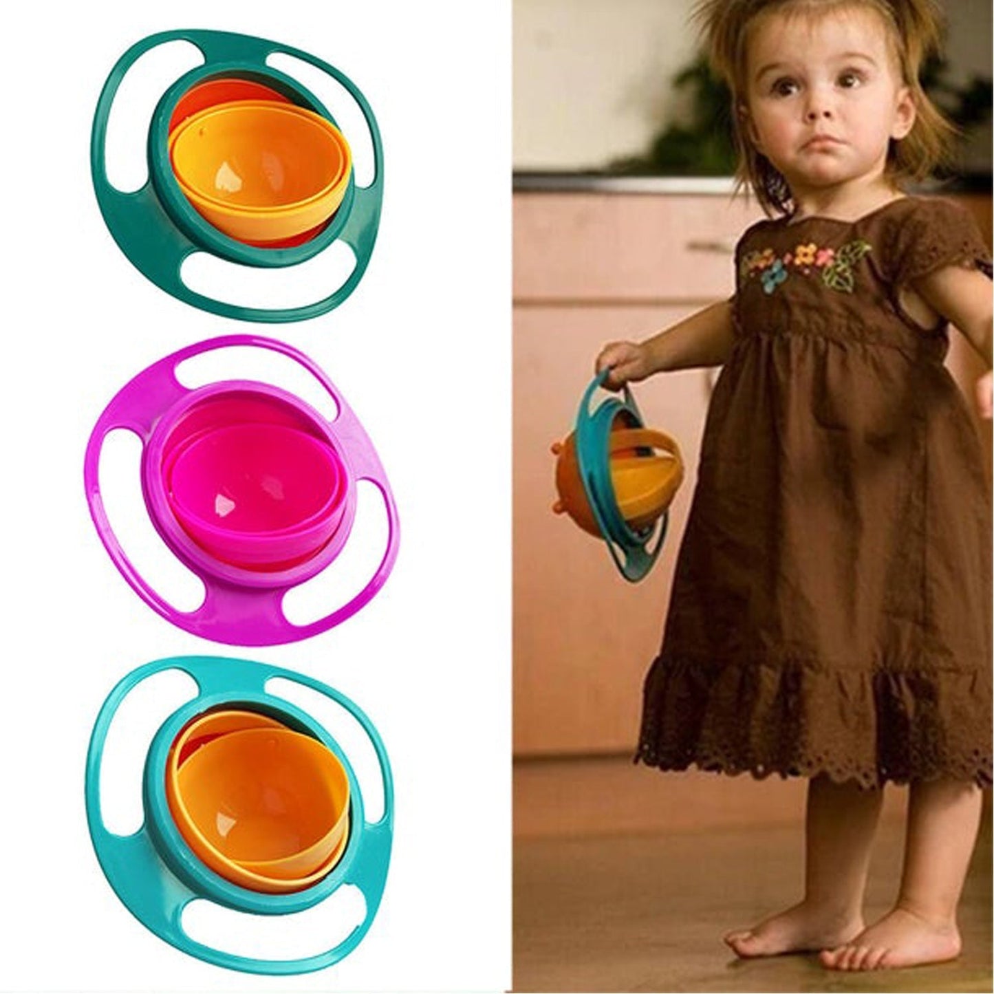 Rotating Baby Bowl used for serving food to kids and toddlers etc. - Springkart 