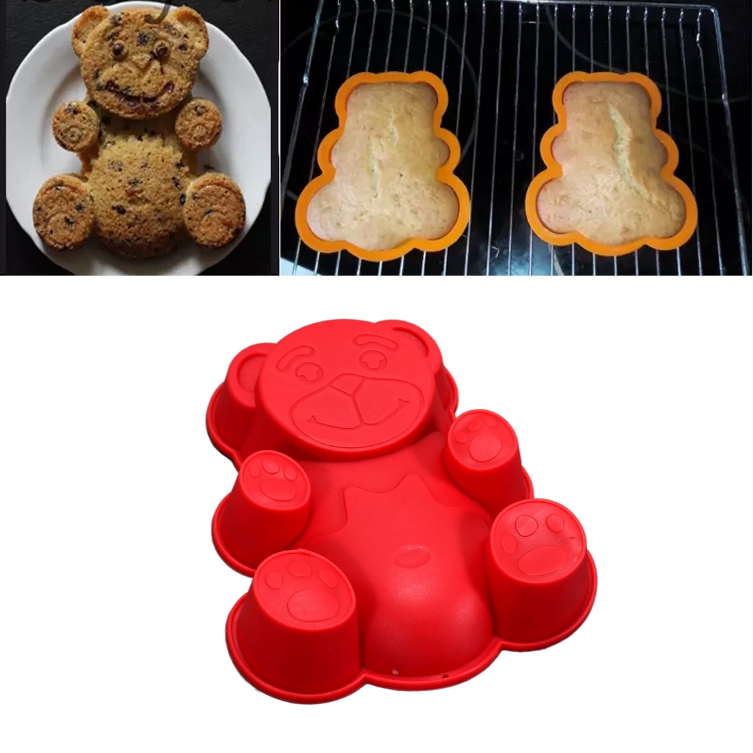 Silicone cake liners, various shapes, side view