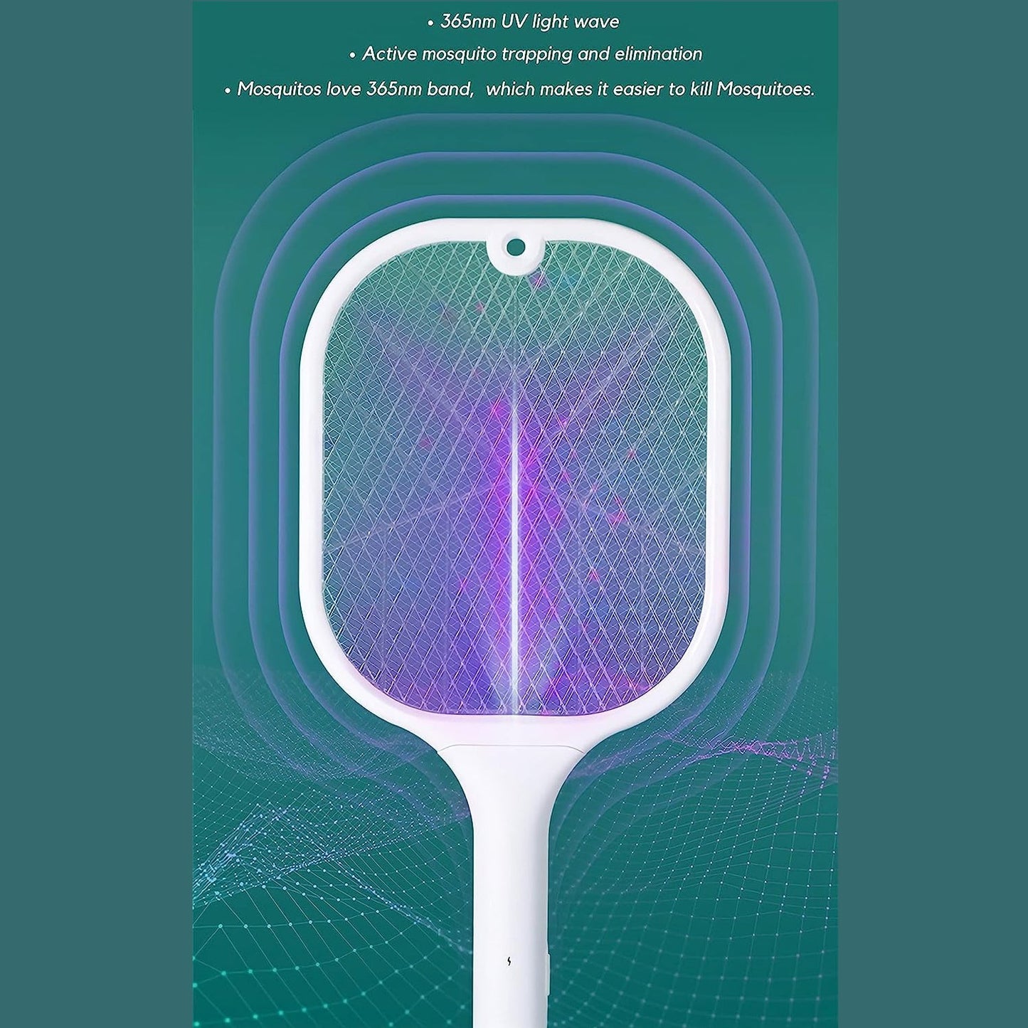 Rechargeable Mosquito Killer Racket with UV Light & USB Charging Base - Springkart 