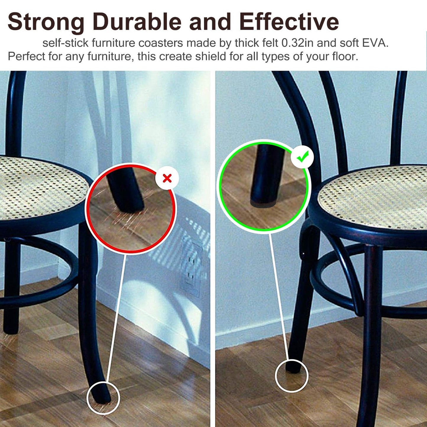 FURNITURE PAD ROUND FELT PADS FLOOR PROTECTOR PAD FOR HOME & ALL FURNITURE USE - Springkart 