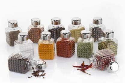 5503 All New Square 16 Bottle Design 360 Degree Revolving Spice Rack Container Condiment Pieces Set Square Small Container - Springkart 