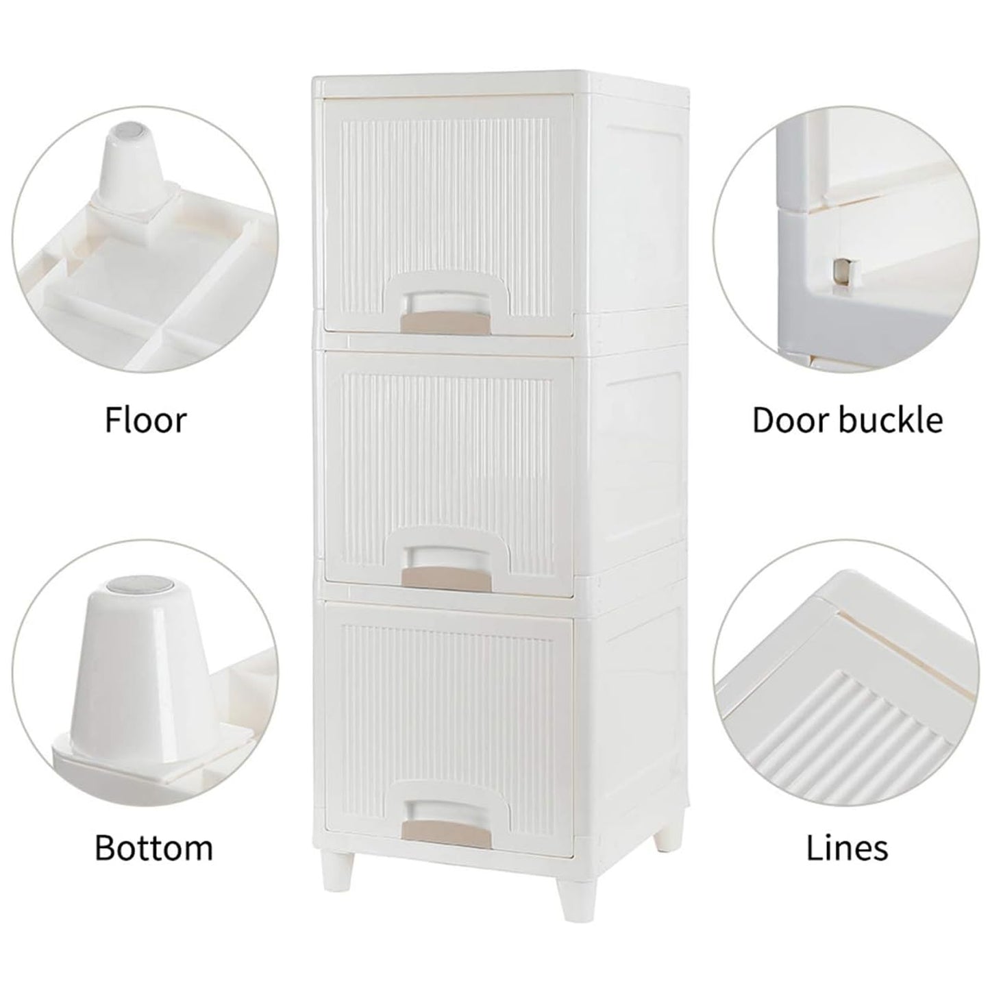 Multipurpose Storage Cabinet Storage Solutions Plastic Drawers Multi Layer Wardrobe Storage Drawers Foldable Multipurpose Drawer Units For Kitchen Bathroom Bedroom Cloth (3layer) - Springkart 