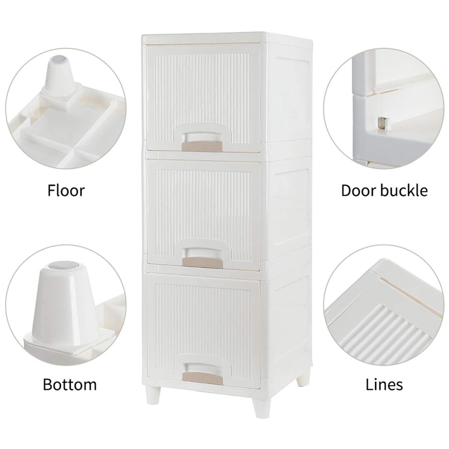 Multipurpose Storage Cabinet Storage Solutions Plastic Drawers Multi Layer Wardrobe Storage Drawers Foldable Multipurpose Drawer Units For Kitchen Bathroom Bedroom Cloth (3layer) - Springkart 