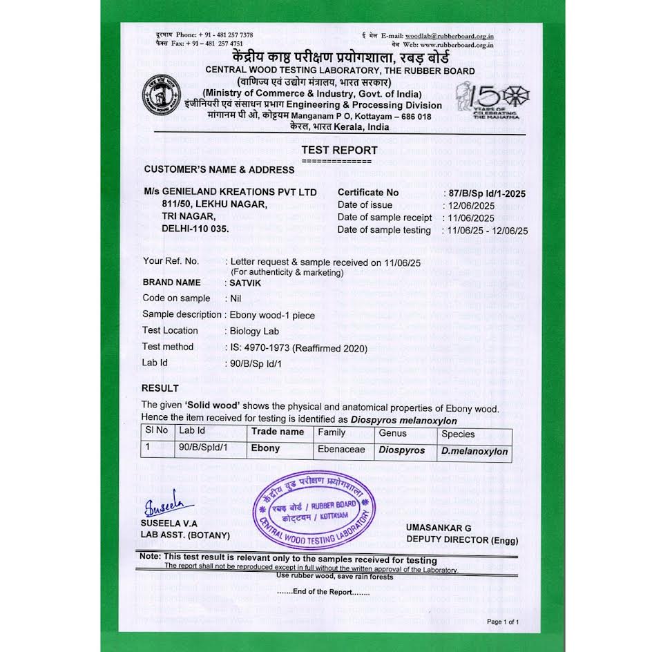 Govt. Lab Certified Original Ebony wood Karungali Mala.