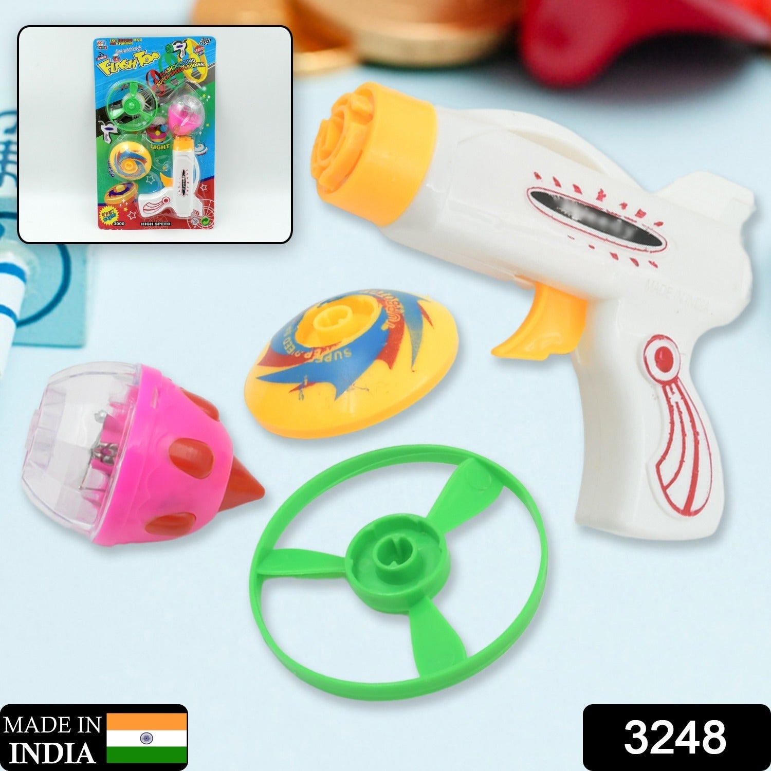 Flash & Sound Super Speed Spinner Gun Set for Kids (Battery Not Included / 1 Pc ) - Springkart 