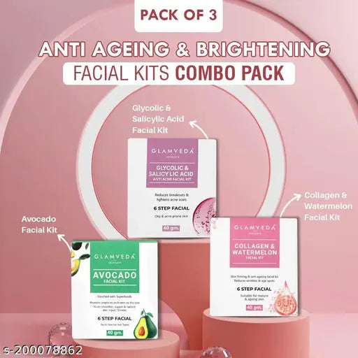 Watermelon & Collagen Facial kit & Avocado Superfood facial kit & Glycolic acid & Salicylic facial kit