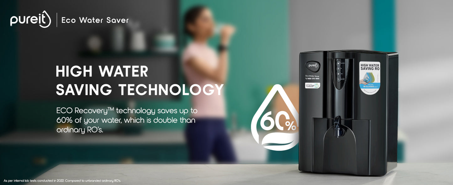 Buy Pureit Eco Water Saver RO+UV+MF+Mineral | 7-Stage | 10L | Up to 60% Saving | Suitable for Borewell, Tanker & Municipal Supply | Table Top | Wall Mountable | Black Online at Low Prices in India - Amazon.in