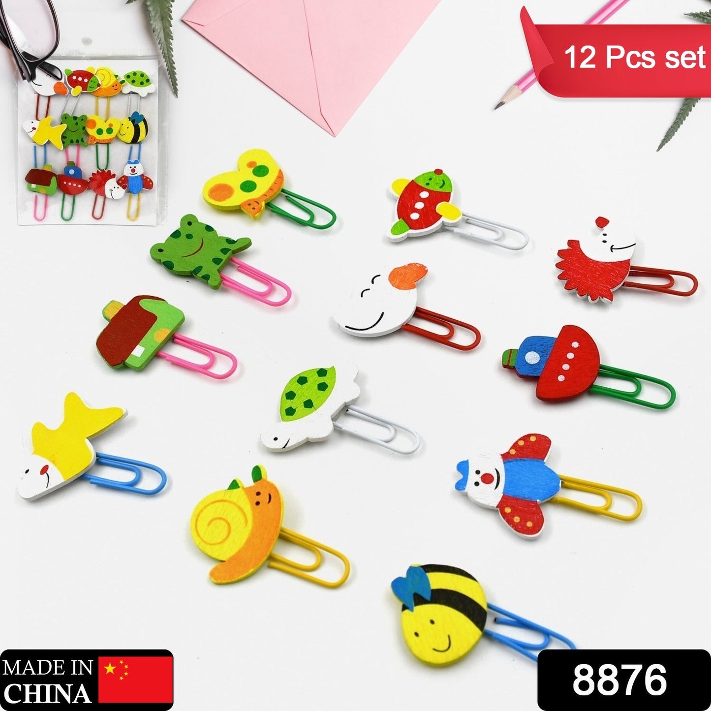 Multifunction Cartoon Paper Clips, Durable & Rustproof, Colored Paper Clips for Paperwork, DIY Work, classify Documents, Bookmark, Snacks Bag Clips, Suitable for Home, School, Office (12 Pcs Set) - Springkart 