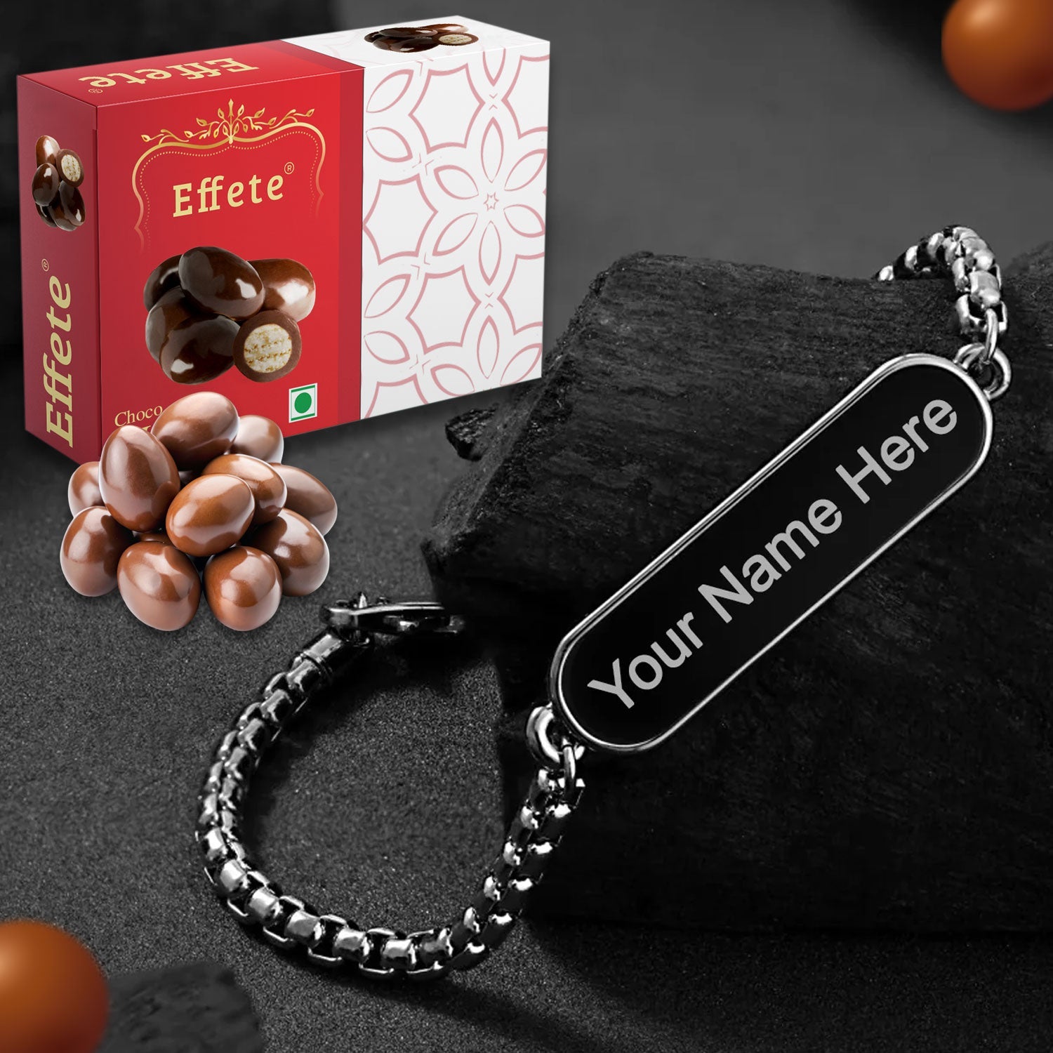 Elegant Duo Personalized Bracelet Gourmet Chocolate Gift Combo - Springkart 