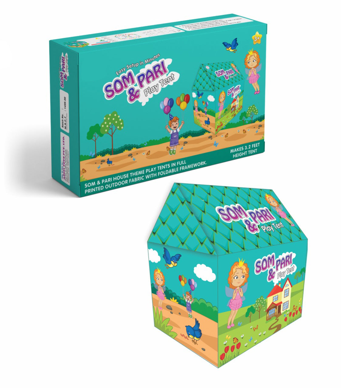 Jumbo Size Go to School Kids Play Tent House (Multicolour) - Springkart 