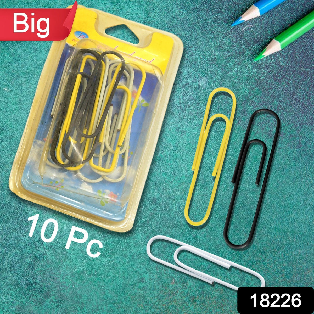 Multipurpose Assorted Color Paper Clips (10 Pcs / Big Size) - Springkart 