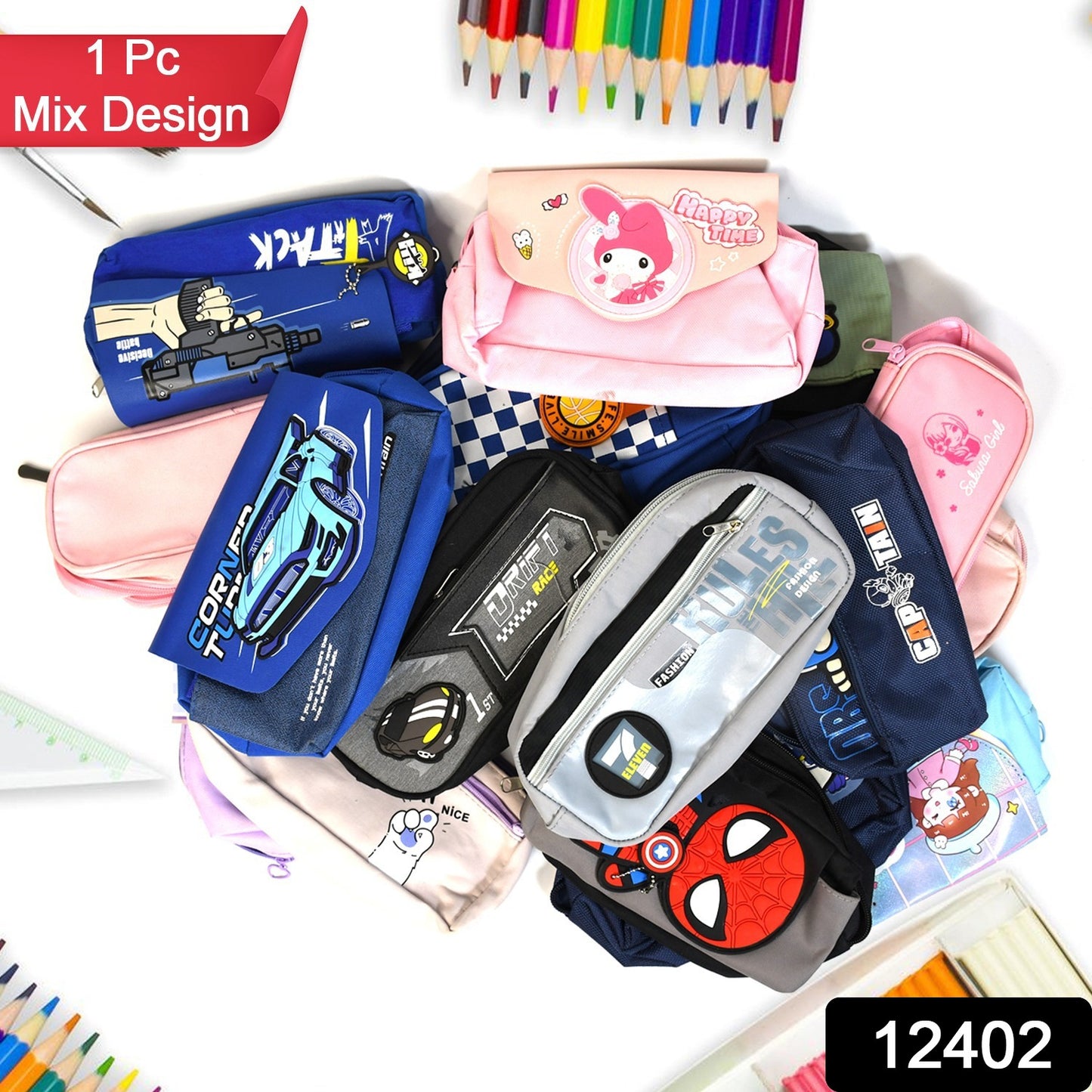 Mix Design Pouch Stylish And Versatile Storage Bag (1pc) - Springkart 
