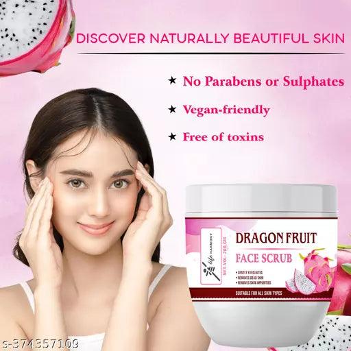 Dragon Fruit Face Scrub for Tan Removal, Glowing Skin,Oily,Dry Skin,Women,Men Face Scrub,