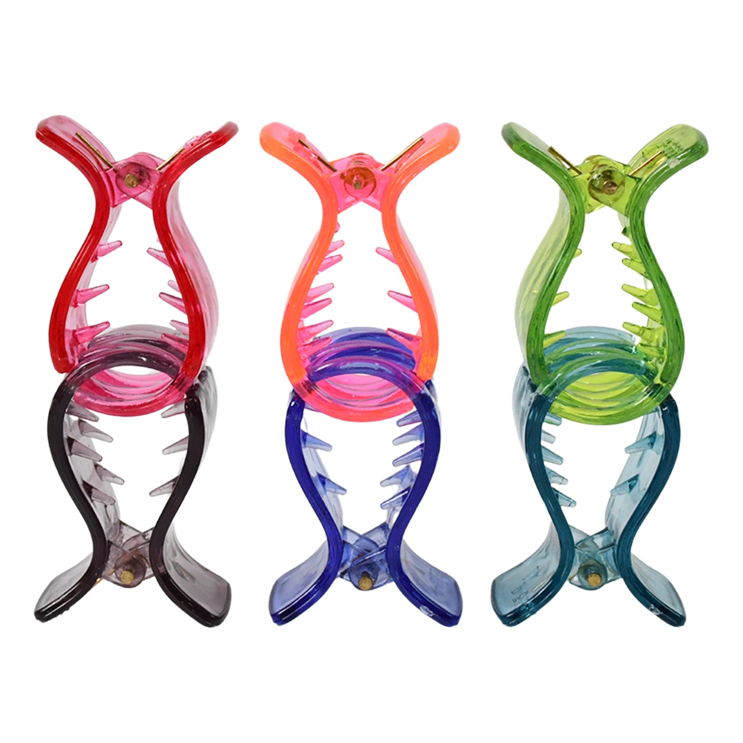 Big Hair Clips For Girls Kids Hair Accessories (6 Pcs Set Transparent) - Springkart 