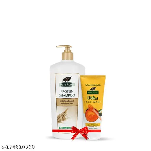 Pure Roots | Protein Shampoo 700ml | Combo Pack | Get 100 ml Ubtan Face Wash Free Worth MRP 110Rs With This Pack