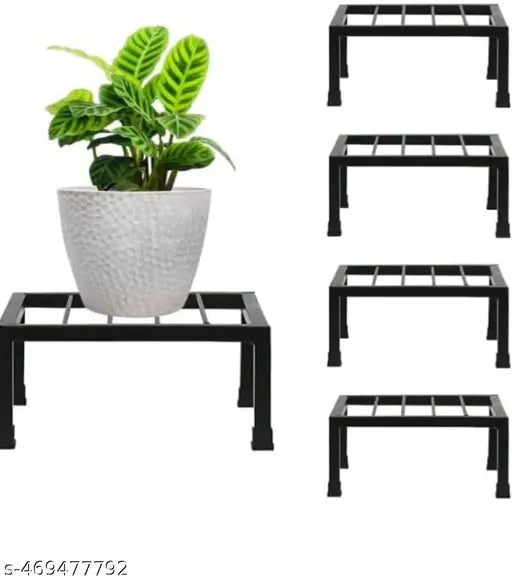 Metal Planter Stand || Plant Stand for Pots|| Outdoor Plant Stand (Square Stand (Set of 4 )) Planter stande pot  Palnter  Plant pot