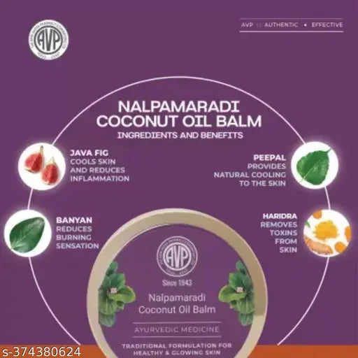 AVP Nalpamaradi Coconut Oil Balm 40G Skin Lightening Tan Removal