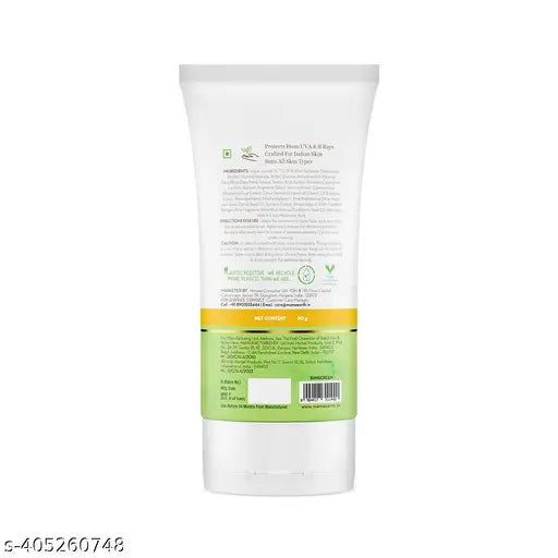 Mamaearth Ultra Light Indian Sunscreen - 50 g with Carrot Seed & Turmeric SPF 50 | PA +++ | For Broad Spectrum UVA & UVB Protection | Protection from Sun Damage | No White Cast | Suits All Skin Types | Super Lightweight | Non-Greasy & Quick Absorbing