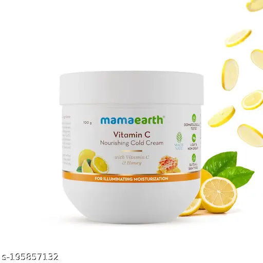 Mamaearth Vitamin C Nourishing Cold Cream for Face & Body with Vitamin C & Honey for Illuminating Moisturization – 100g