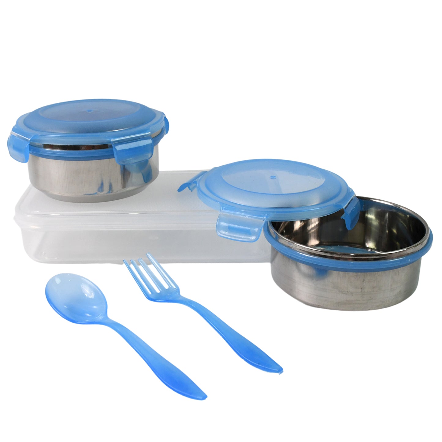 Sumo Lunch Box With Lunch Bag Plastic Lunch Box Plastic Spoon Fork (2 Pc Set With Lunch Box) - Springkart 